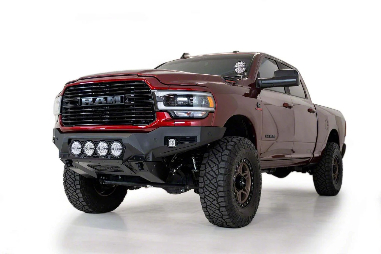 Addictive Desert Designs Bomber Front Bumper for Rigid 360 6-Inch Round Lights (19-26 RAM 3500)