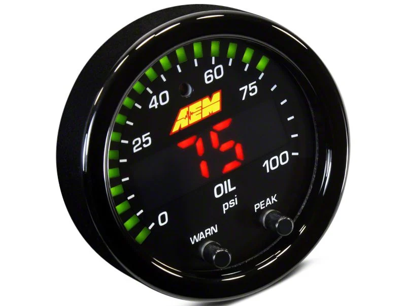 AEM Electronics X-Series Oil Pressure Gauge; Electrical (Universal; Some Adaptation May Be Required)