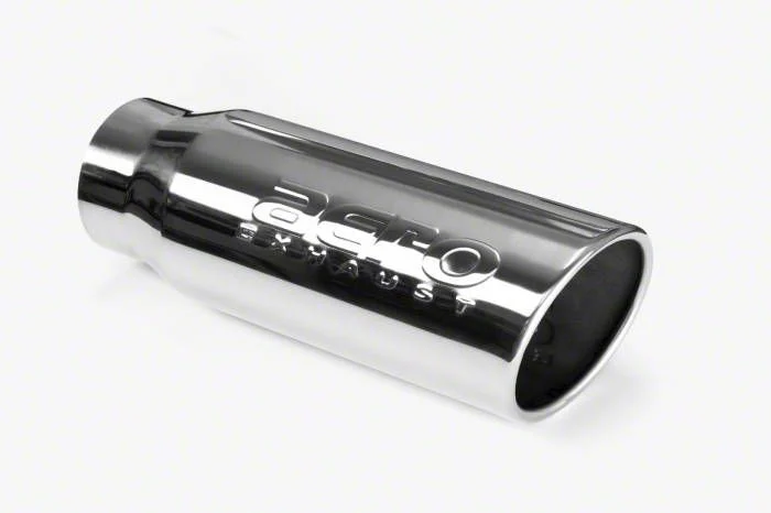 Aero Exhaust Angled Cut Rolled End Stainless Steel Round Exhaust Tip; 5-Inch; Polished (Fits 4-Inch Tailpipe)