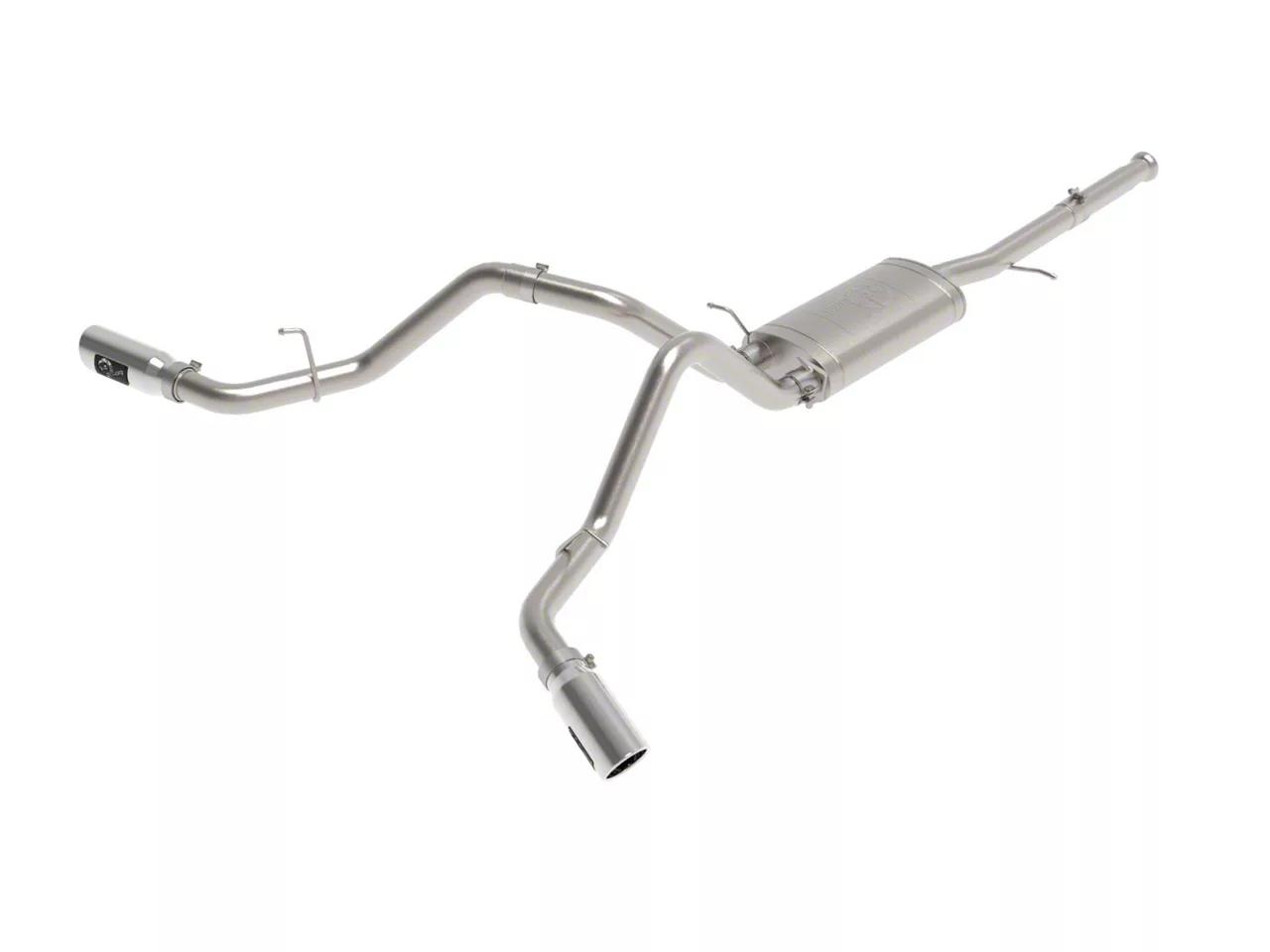AFE Apollo GT Series 3-Inch Dual Exhaust System with Polished Tips; Side Exit (09-18 4.8L Sierra 1500)