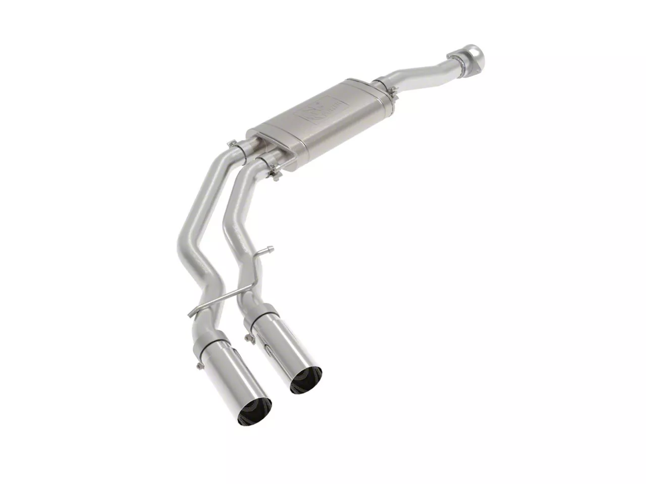 AFE Rebel Series 3 to 2.50-Inch Dual Exhaust System with Polished Tips; Middle Side Exit (21-26 5.0L F-150, Excluding Tremor)