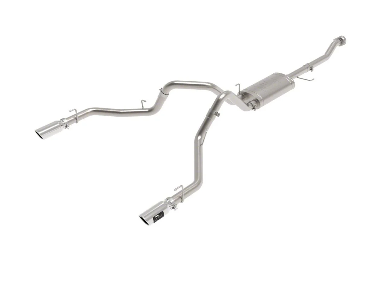 AFE Vulcan Series 3-Inch Dual Exhaust System with Polished Tips; Rear Exit (21-26 5.0L F-150, Excluding Tremor)
