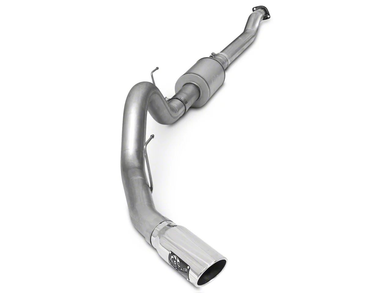 AFE ATLAS 4-Inch Single Exhaust System with Polished Tip; Side Exit (15-20 3.5L EcoBoost F-150, Excluding Raptor)