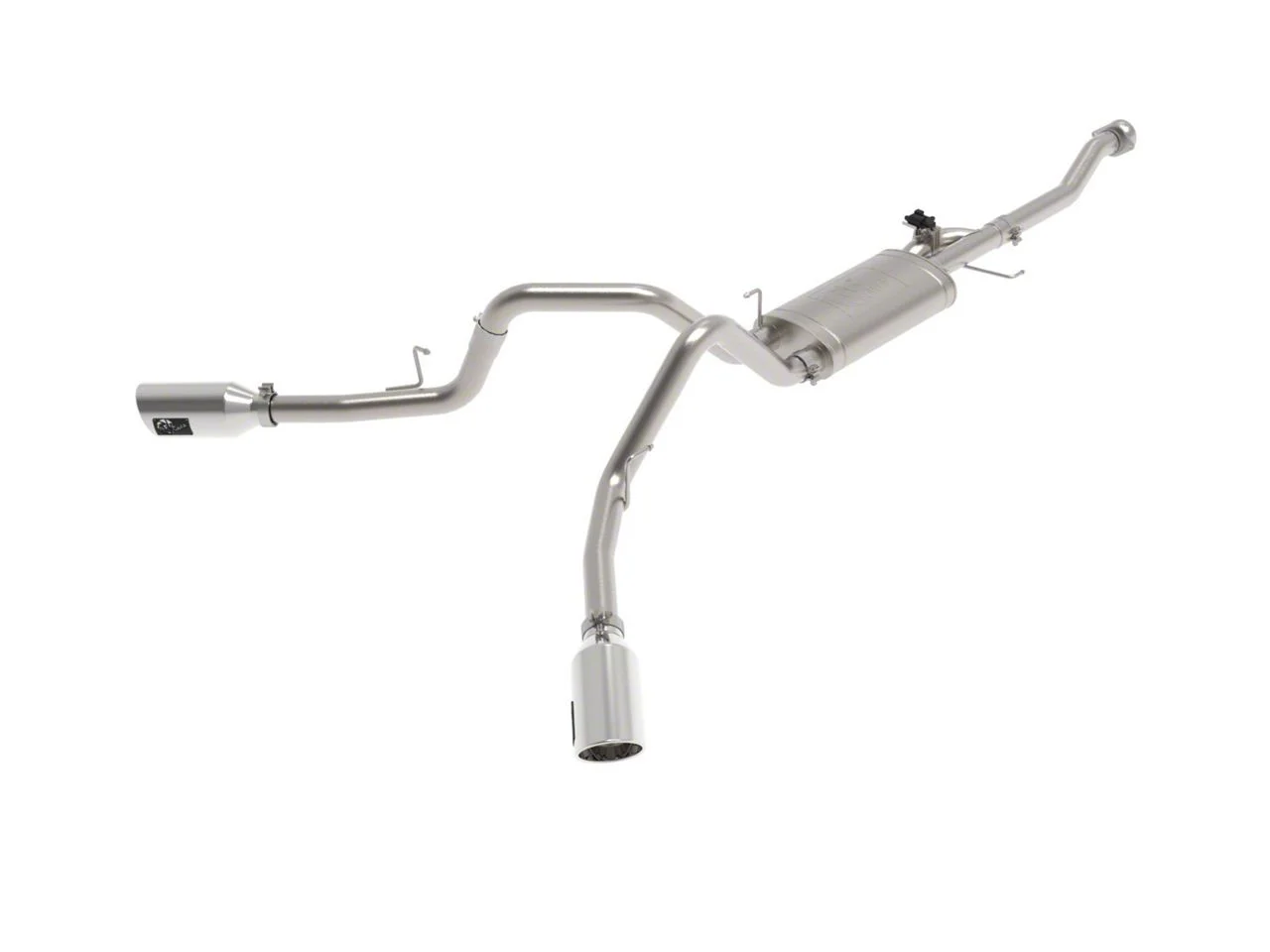 AFE Gemini XV 3-Inch Dual Exhaust System with Polished Tips; Side Exit (21-26 3.5L EcoBoost F-150, Excluding Raptor & Tremor)