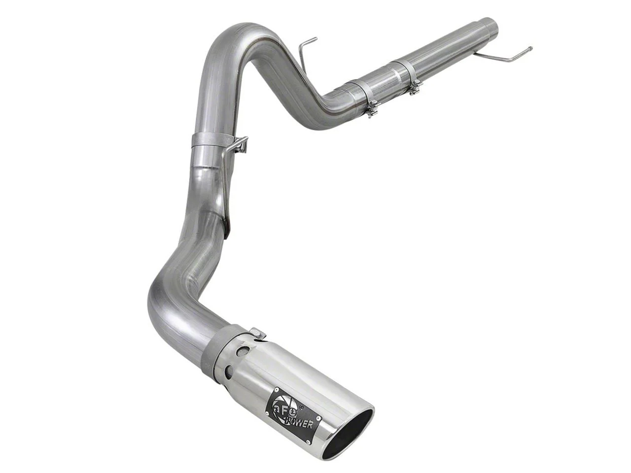 AFE Large Bore-HD 4-Inch DPF-Back Single Exhaust System with Polished Tip; Side Exit (18-20 3.0L Powerstroke F-150)