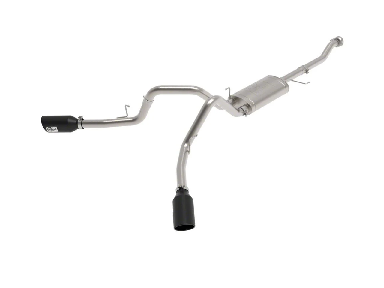 AFE Vulcan Series 3-Inch Dual Exhaust System with Black Tips; Side Exit (21-26 3.5L EcoBoost F-150, Excluding Raptor & Tremor)