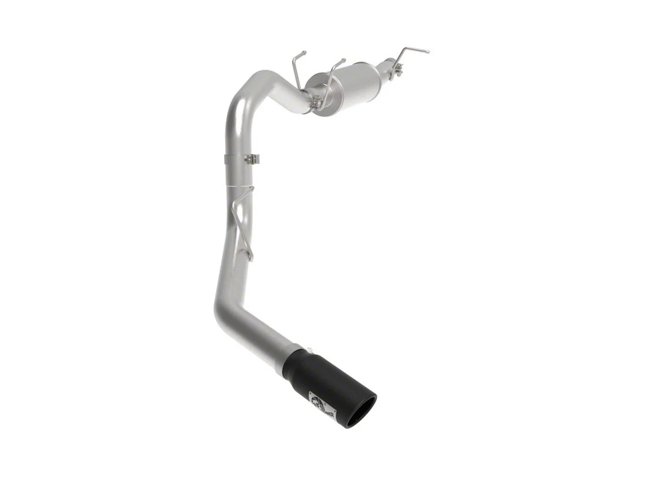 AFE Apollo GT Series Single Axle-Back Exhaust System with Muffler and Black Tip; Side Exit (20-22 7.3L F-350 Super Duty)