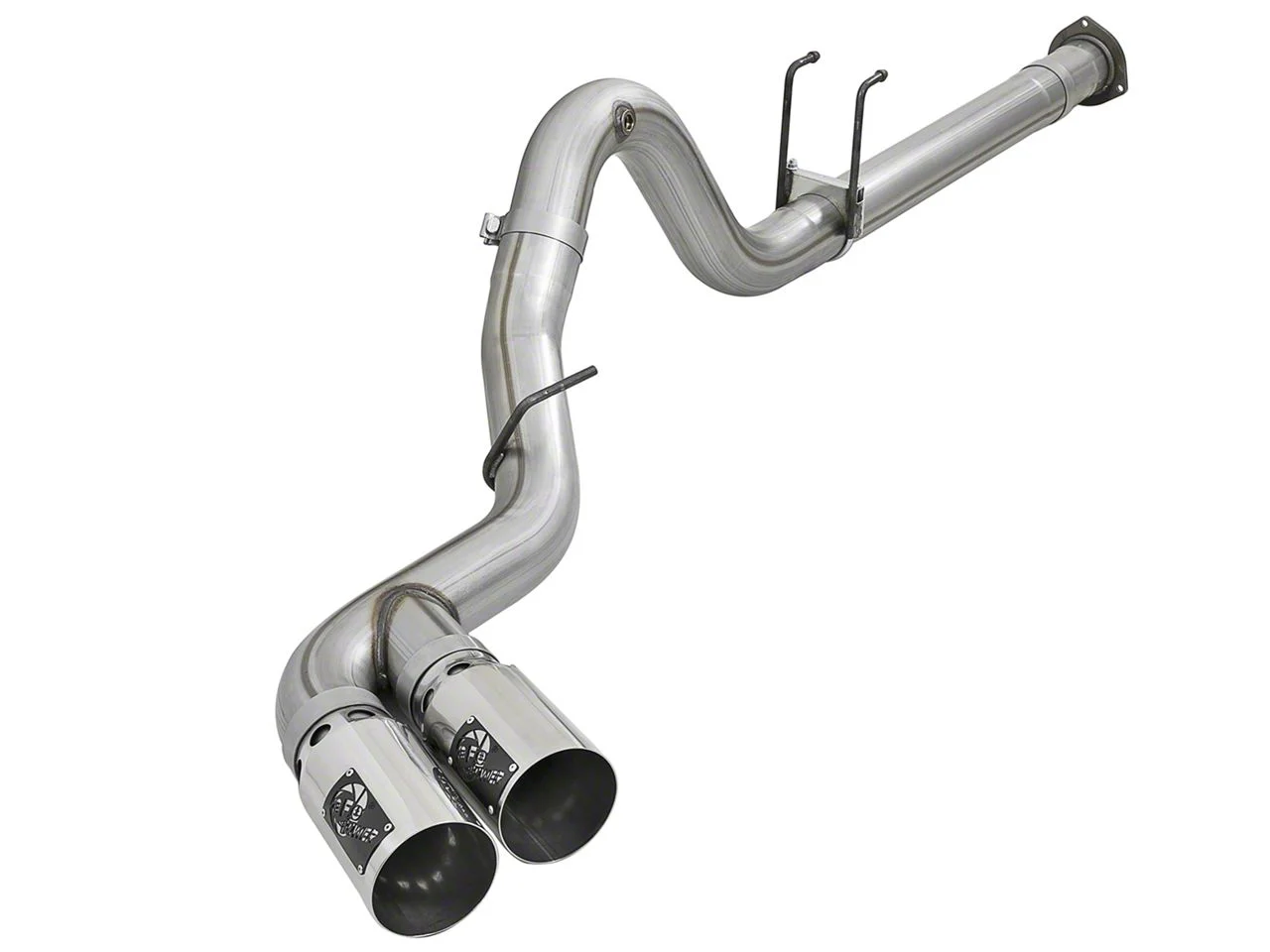 AFE Rebel XD Series 4-Inch DPF-Back Single Exhaust System with Polished Tips; Side Exit (17-22 6.7L Powerstroke F-350 Super Duty)