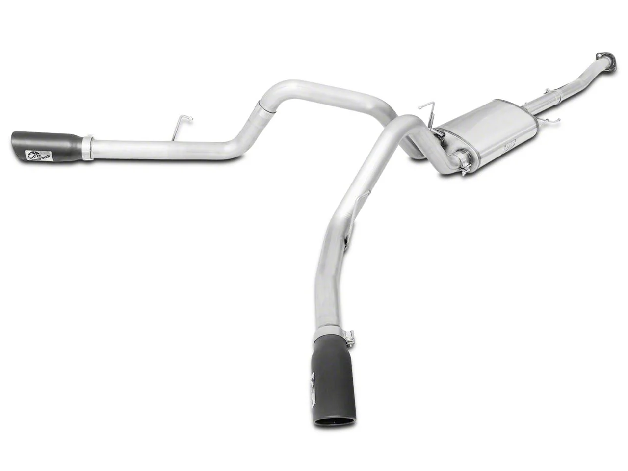 AFE MACH Force-XP 3-Inch Dual Exhaust System with Black Tips; Side Exit (15-20 2.7L EcoBoost F-150)