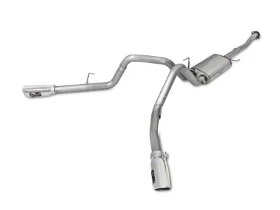 AFE MACH Force-XP 3-Inch Dual Exhaust System with Polished Tips; Side Exit (15-20 5.0L F-150)