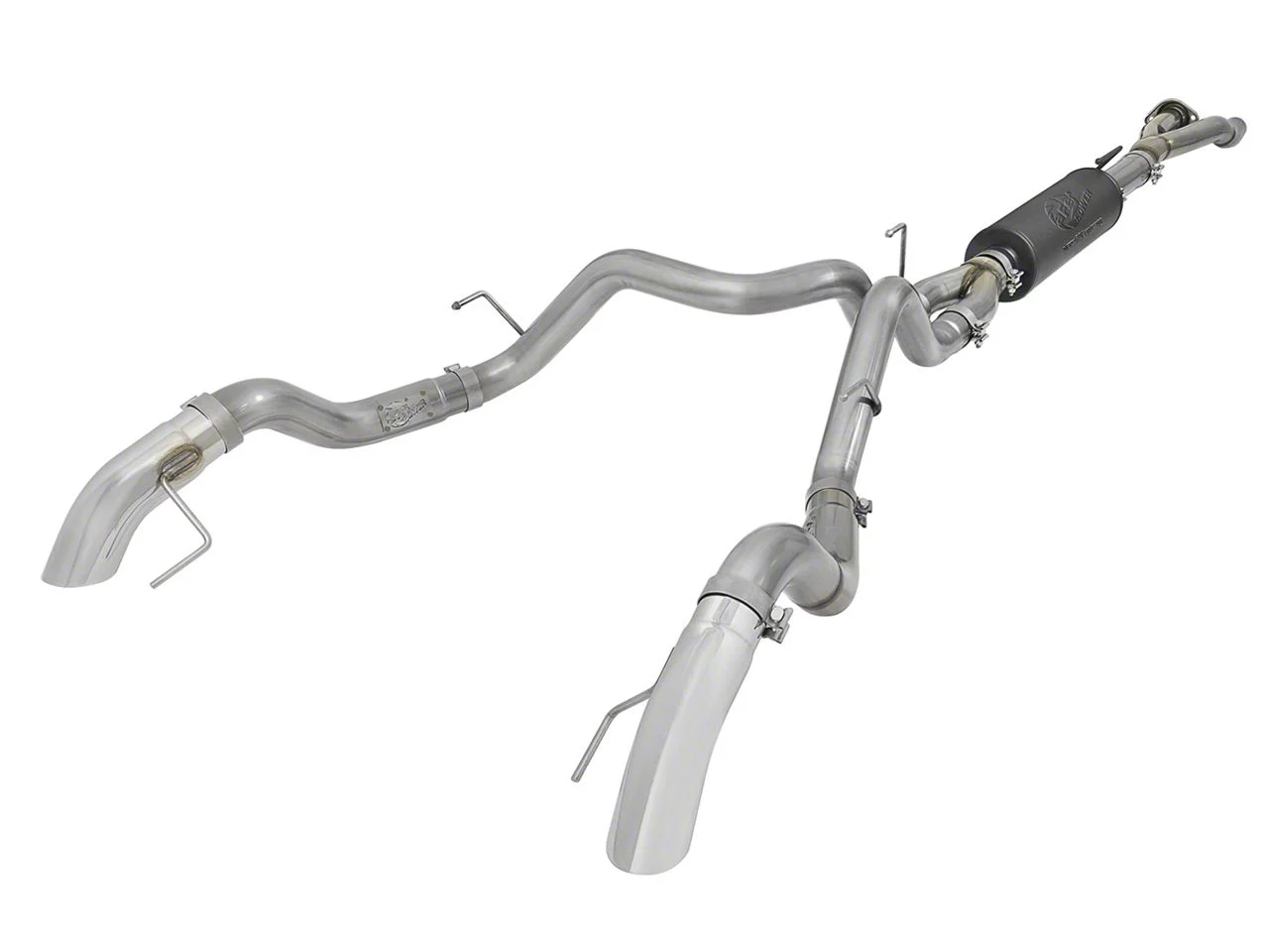 AFE MACH Force-XP Hi-Tuck Dual Exhaust System with Polished Tips; Rear Exit (17-20 F-150 Raptor)