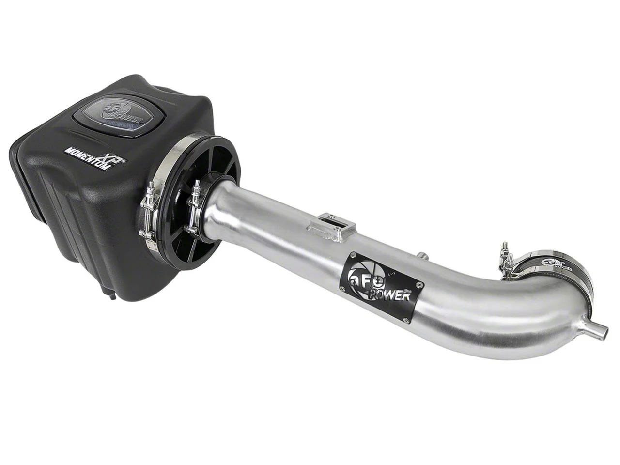 AFE Momentum XP Cold Air Intake with Pro 5R Oiled Filter; Brushed (14-18 6.2L Sierra 1500)