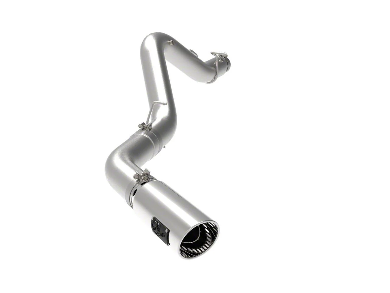 AFE Large Bore-HD 5-Inch DPF-Back Single Exhaust System with Polished Tip; Side Exit (20-23 6.6L Duramax Silverado 3500 HD)