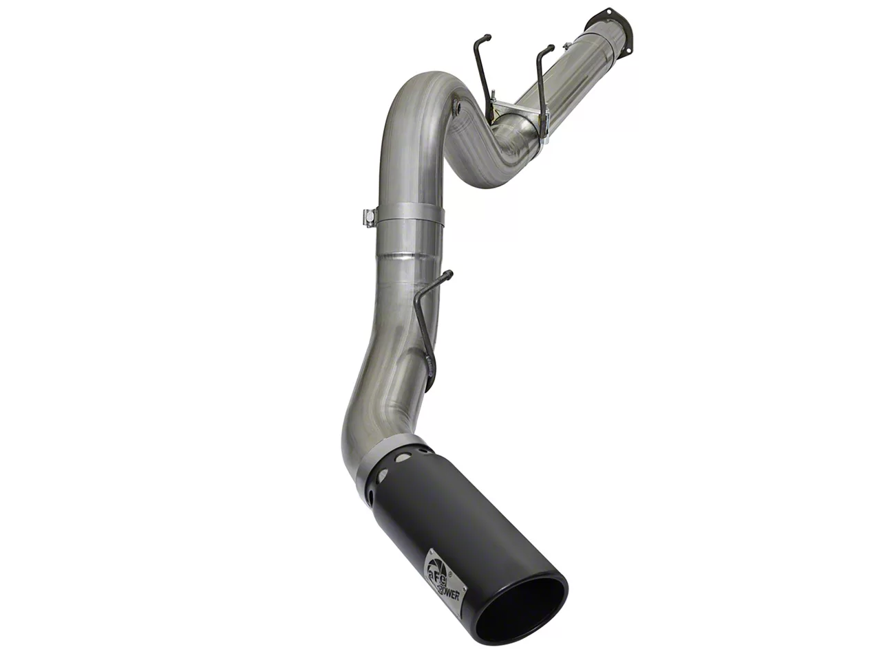 AFE Large Bore-HD 5-Inch DPF-Back Single Exhaust System with Black Tip; Side Exit (17-22 6.7L Powerstroke F-250 Super Duty)