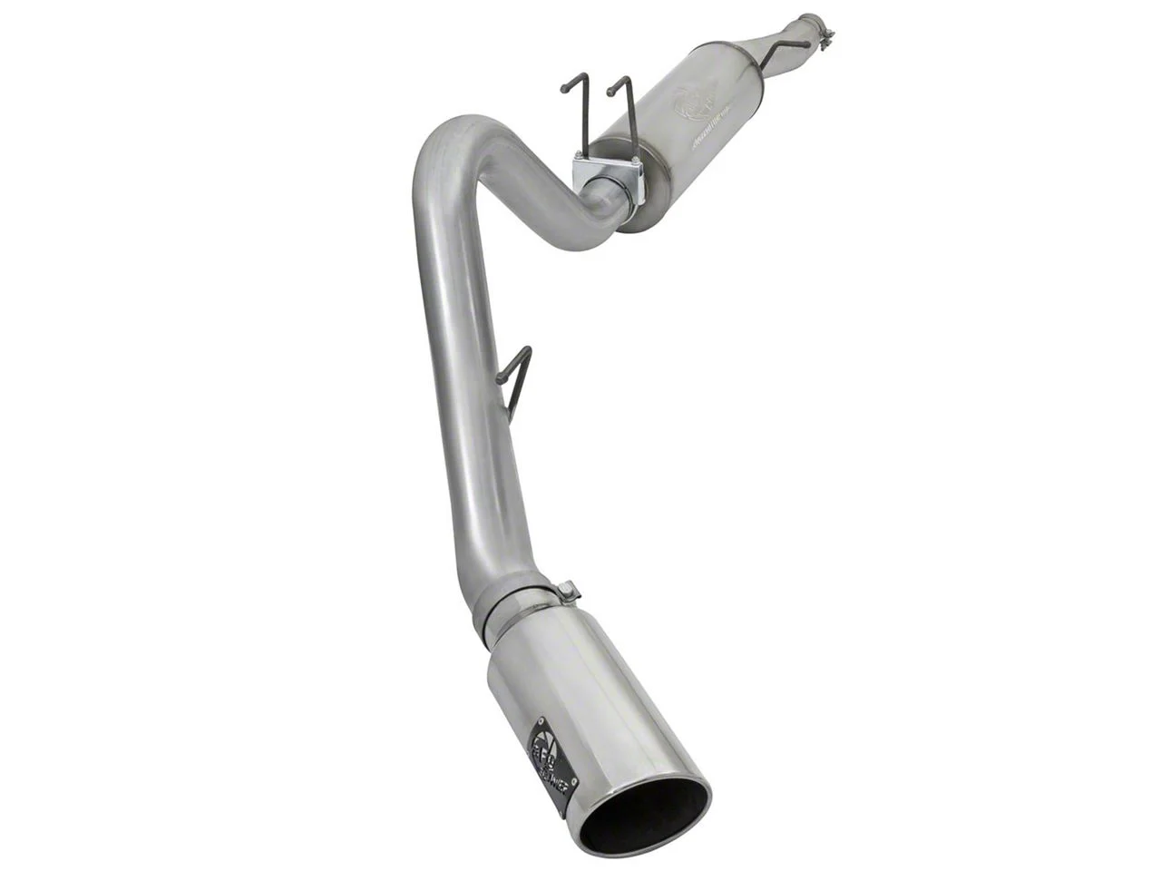 AFE MACH Force-XP 4-Inch Single Exhaust System with Polished Tip; Side Exit (17-22 6.2L, 7.3L F-250 Super Duty)