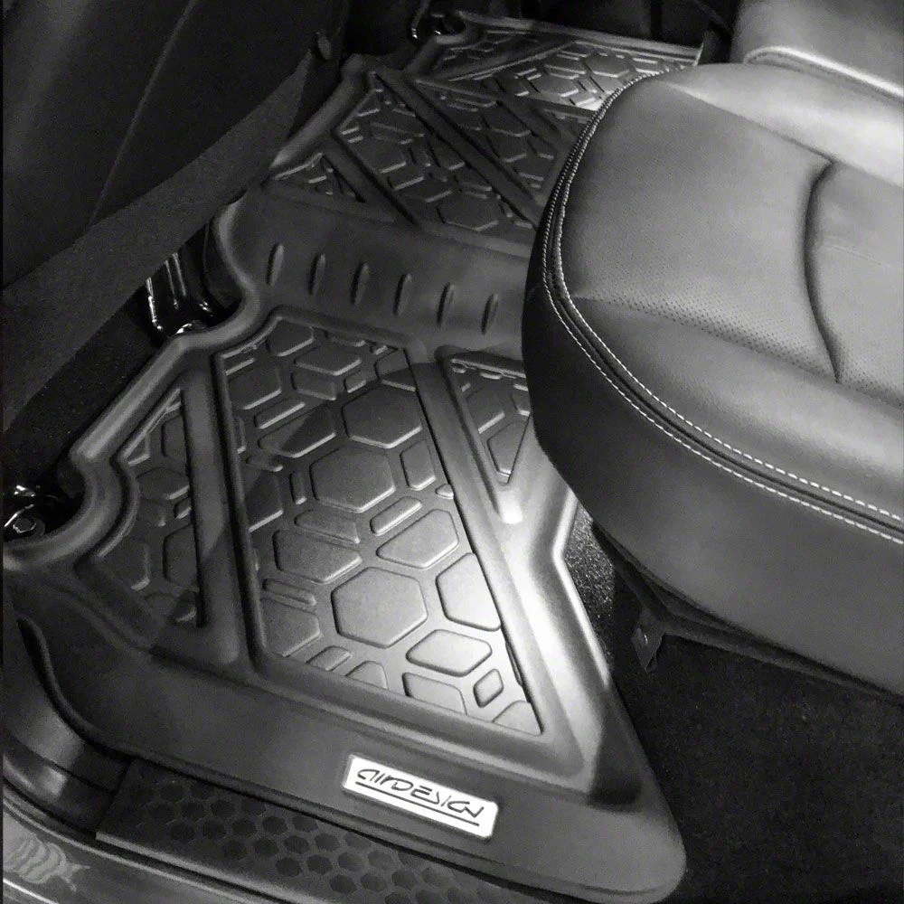 Air Design Soft Touch Front and Rear Floor Liners; Black (13-18 RAM 1500 Crew Cab)