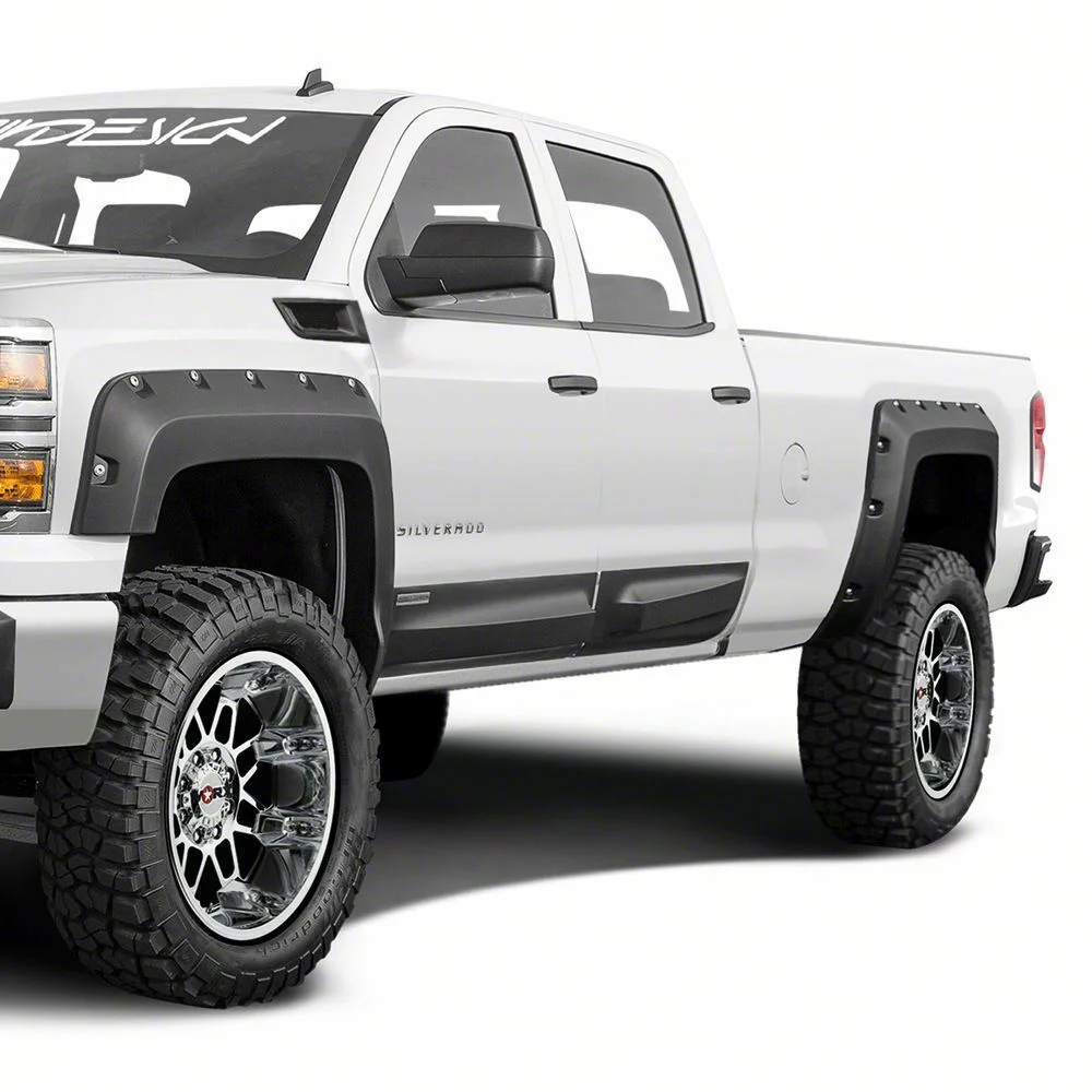 Air Design Super Bolt Fender Flares; Unpainted (14-18 Silverado 1500 w/ 6.50-Foot Standard & 8-Foot Long Box)