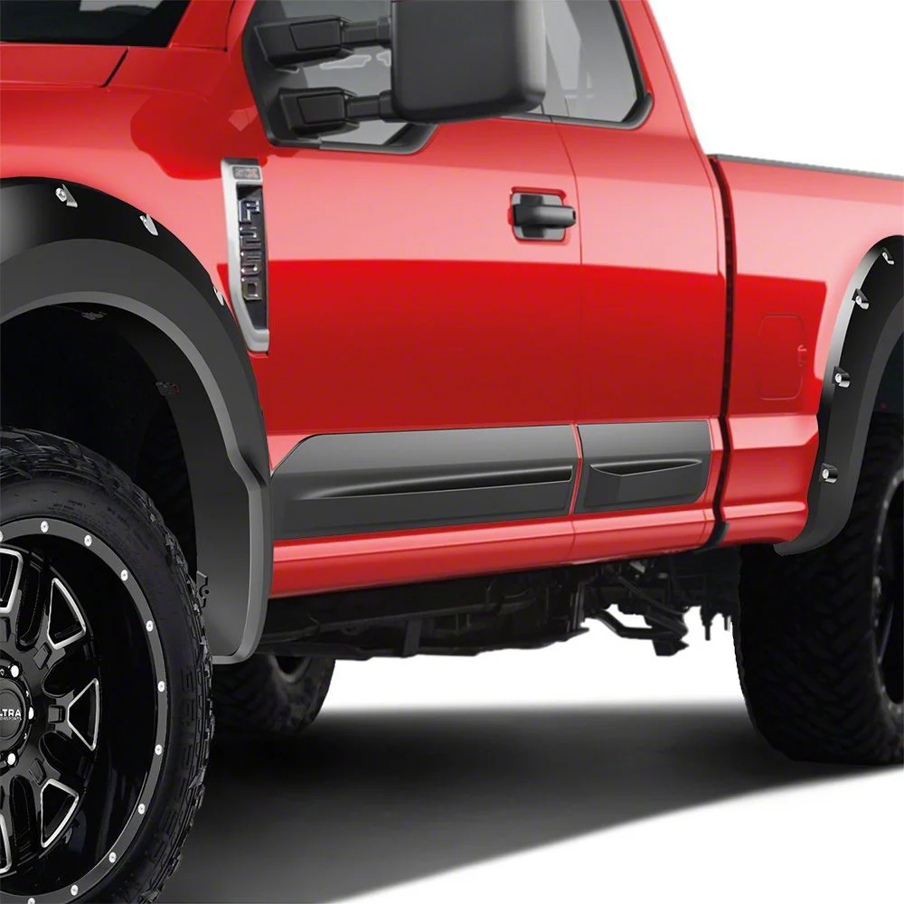 Air Design Door Rocker Panels; Satin Black (17-22 F-250 Super Duty SuperCab)