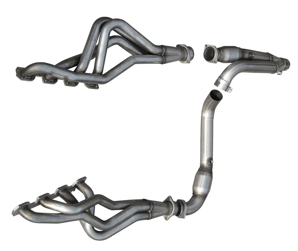 American Racing Headers 1-3/4-Inch Long Tube Headers with Catted Y-Pipe and Pure Thunder Dual Exhaust System; Rear Exit (13-18 5.7L RAM 1500 w/ 8-Speed Transmission)