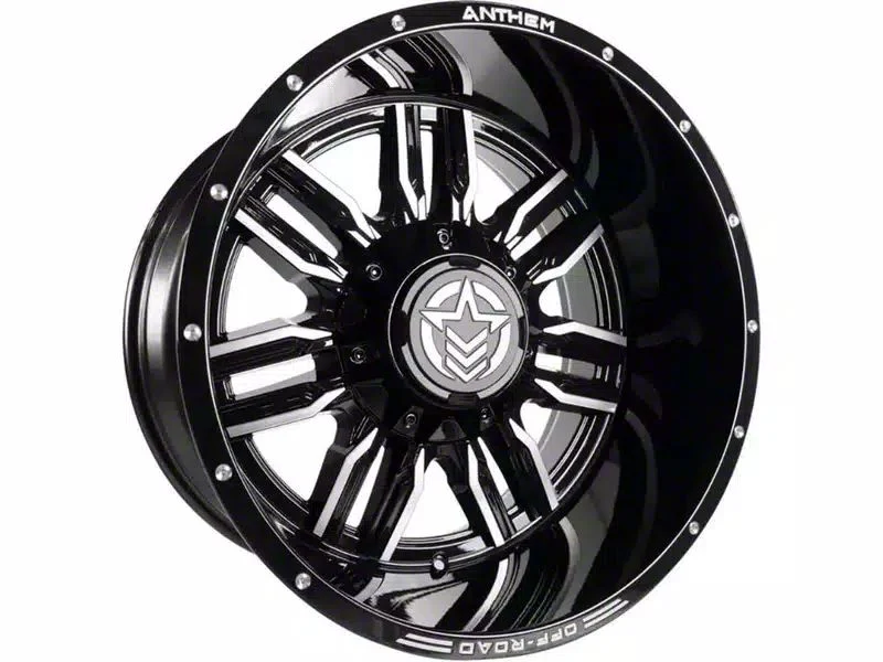 Anthem Off-Road Equalizer Gloss Black with Gray Tint Milled 8-Lug Wheel; 20x12; -44mm Offset (07-10 Sierra 3500 HD SRW)