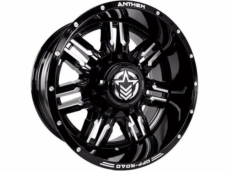 Anthem Off-Road Equalizer Gloss Black Milled 8-Lug Wheel; 18x9; -12mm Offset (07-10 Sierra 3500 HD SRW)