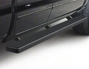 4-Inch iStep Running Boards; Black (07-18 Sierra 1500 Extended/Double Cab)
