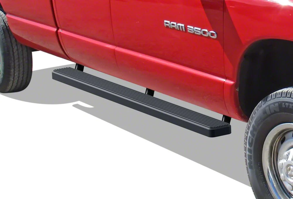 5-Inch iStep Running Boards; Black (02-08 RAM 1500 Quad Cab)