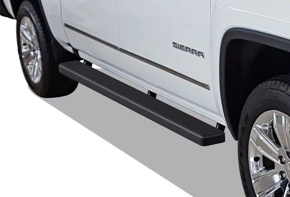 5-Inch iStep Running Boards; Black (07-18 Silverado 1500 Crew Cab)