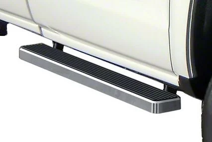 5-Inch iStep Running Boards; Hairline Silver (07-18 Sierra 1500 Regular Cab)