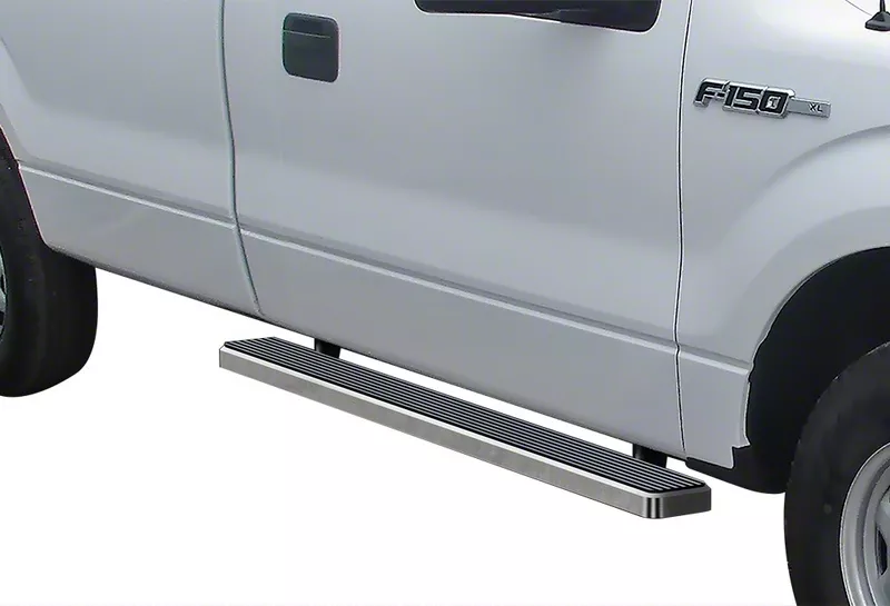 5-Inch iStep Running Boards; Hairline Silver (09-14 F-150 Regular Cab)