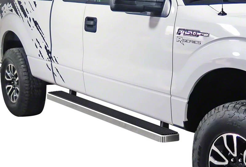 5-Inch iStep Running Boards; Hairline Silver (09-14 F-150 SuperCab)