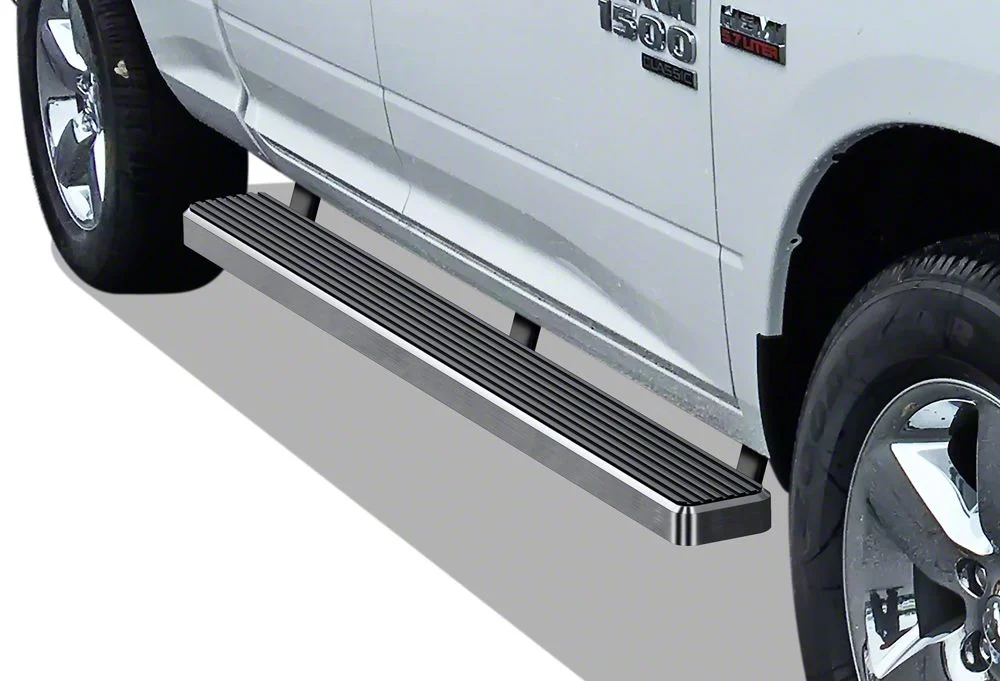 5-Inch iStep Running Boards; Hairline Silver (09-18 RAM 1500 Quad Cab)