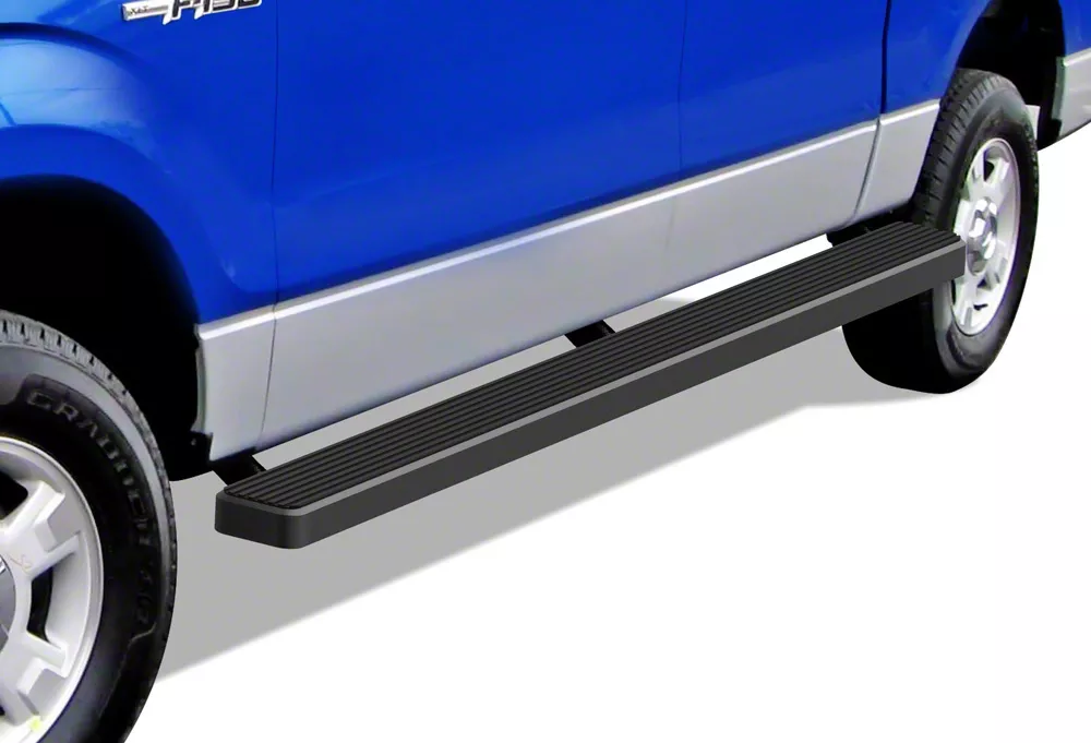5-Inch iStep Wheel-to-Wheel Running Boards; Black (09-14 F-150 SuperCrew w/ 5-1/2-Foot Bed)