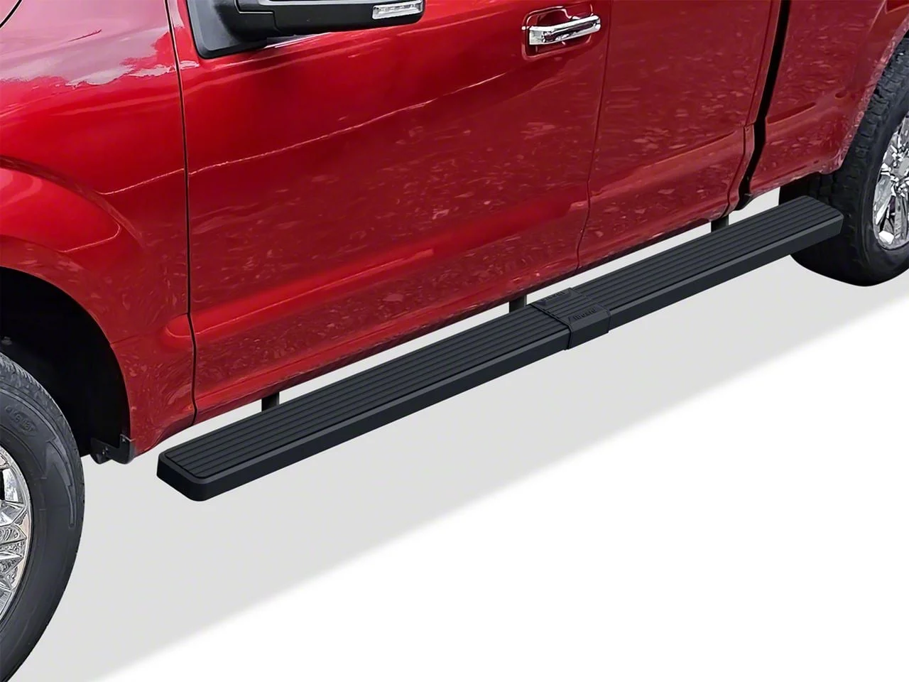5-Inch iStep Wheel-to-Wheel Running Boards; Black (15-26 F-150 SuperCab w/ 6-1/2-Foot Bed)