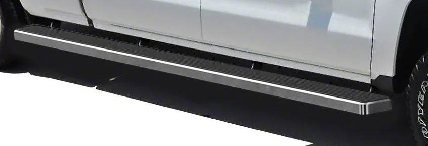 5-Inch iStep Wheel-to-Wheel Running Boards; Hairline Silver (07-18 Sierra 1500 Crew Cab)