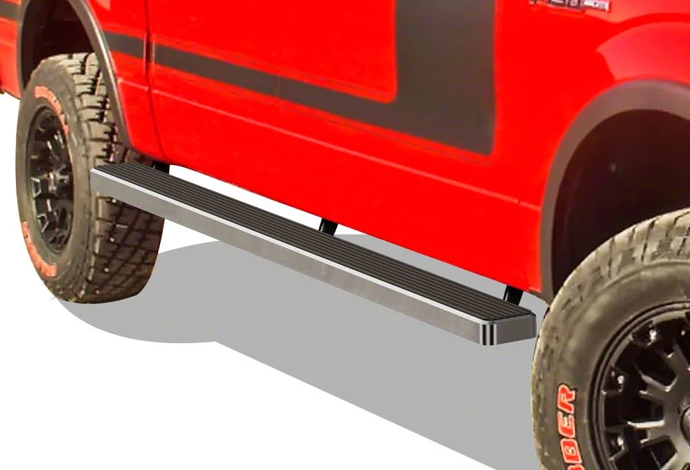 5-Inch iStep Wheel-to-Wheel Running Boards; Hairline Silver (09-14 F-150 SuperCrew w/ 5-1/2-Foot Bed)