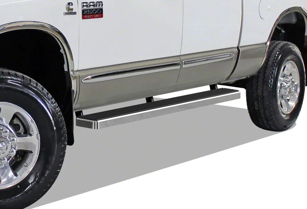 6-Inch iStep Running Boards; Hairline Silver (02-08 RAM 1500 Quad Cab)