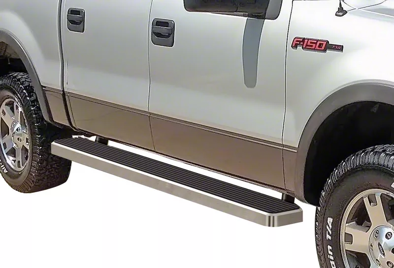 6-Inch iStep Running Boards; Hairline Silver (04-08 F-150 SuperCrew)
