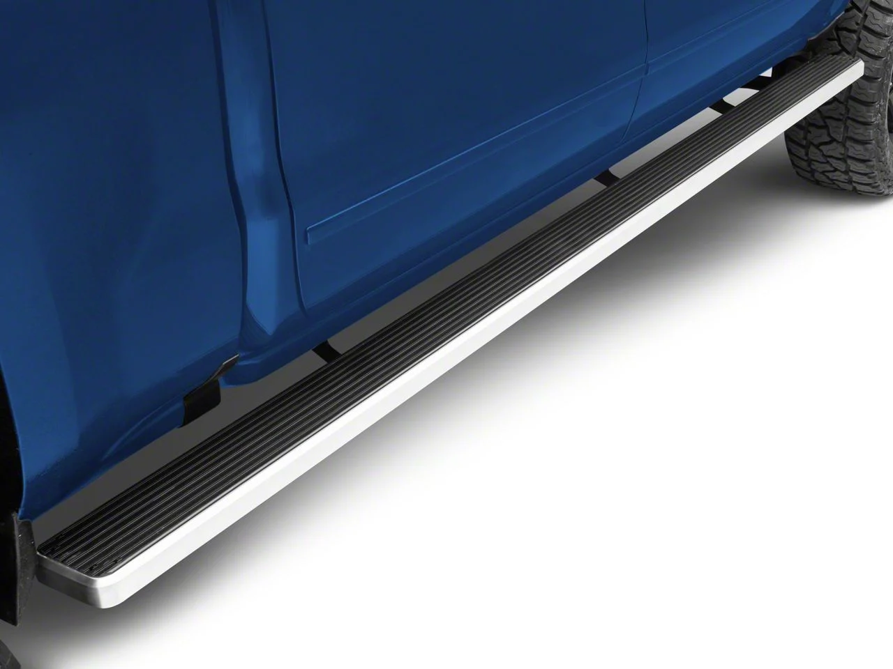 6-Inch iStep Wheel-to-Wheel Running Boards; Hairline Silver (07-18 Silverado 1500 Crew Cab)