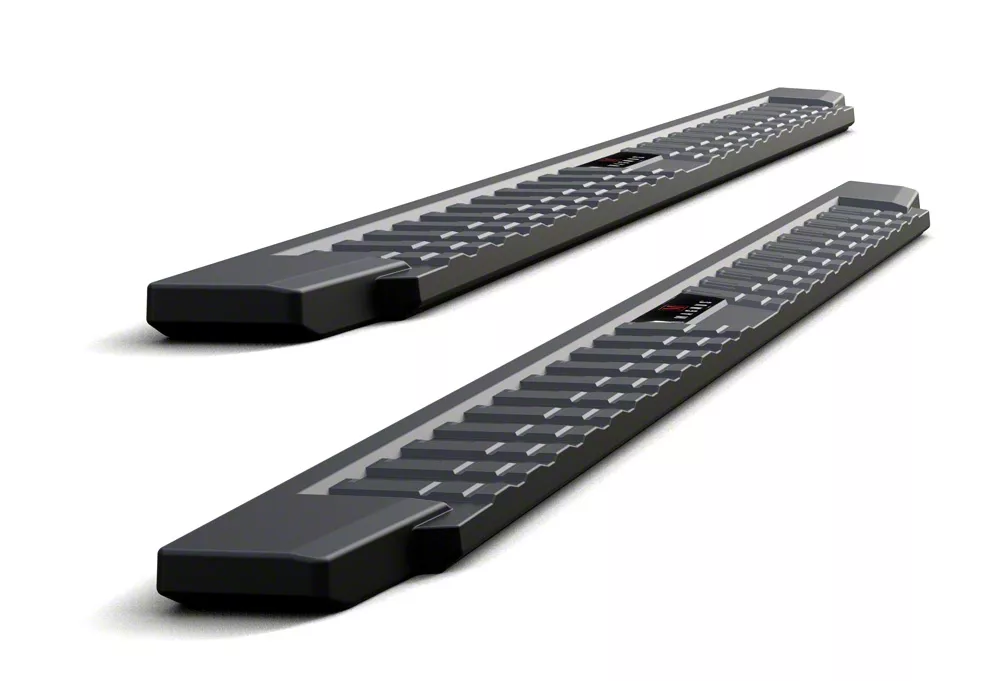 T-Style Running Boards; Black (07-18 Sierra 1500 Extended/Double Cab)