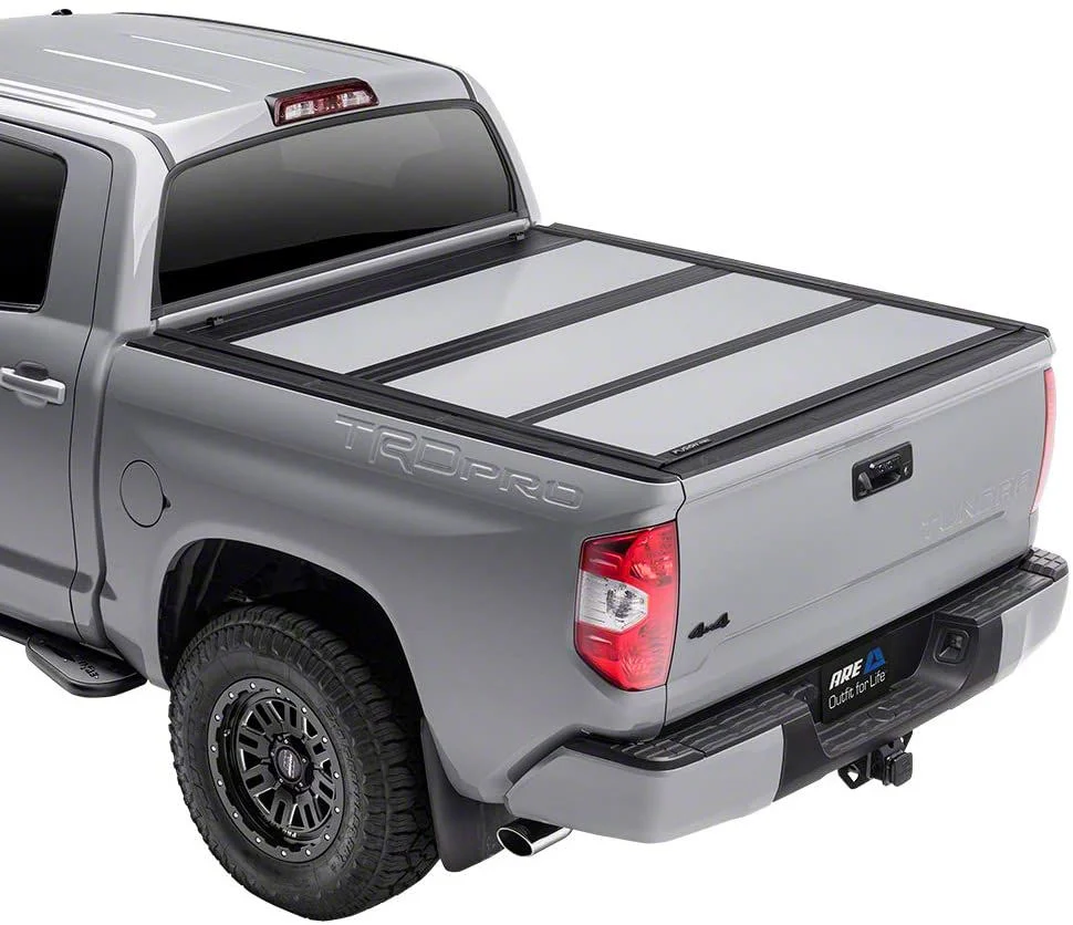 A.R.E. Fusion Tri-Fold Tonneau Cover; Bright Silver (09-18 RAM 1500 w/ 5.7-Foot Box & w/o RAM Box)