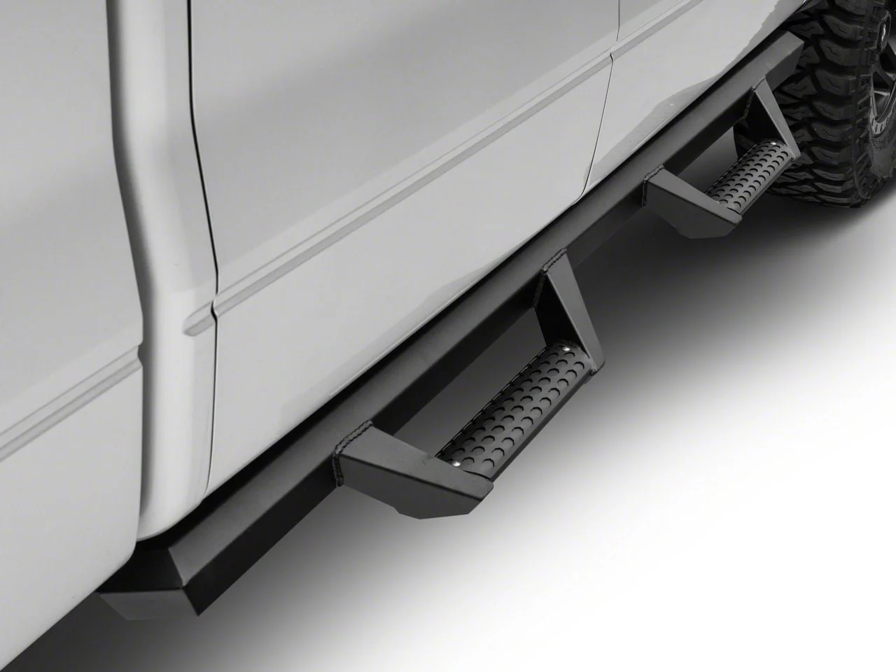 AR Drop Side Step Bars; Matte Black (09-14 F-150 SuperCrew)