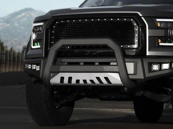 AR Series Bull Bar with Aluminum Skid Plate; Matte Black (09-18 RAM 1500, Excluding Rebel)