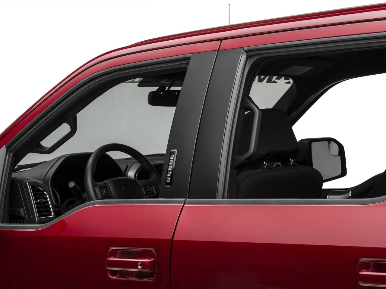 SEC10 Door Pillar Accent Decals; Matte Black (17-22 F-250 Super Duty SuperCab, SuperCrew)