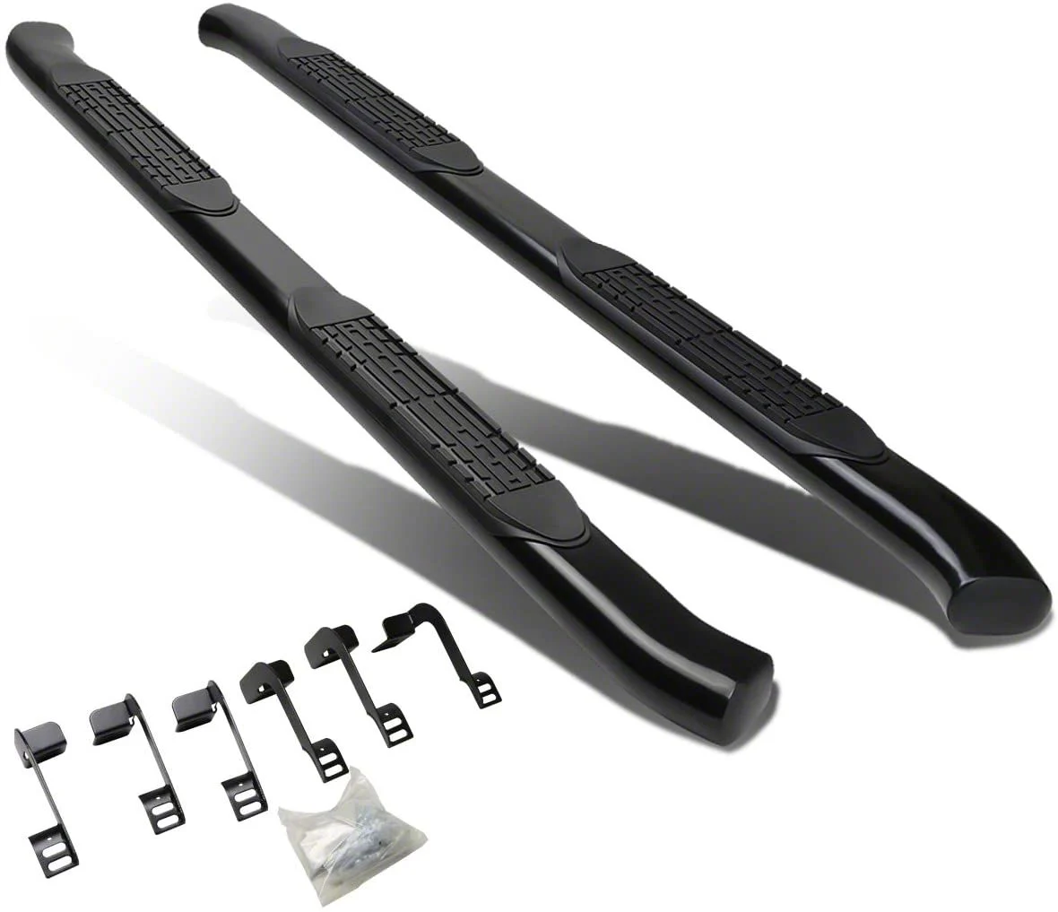 4-Inch Nerf Side Step Bars; Black (09-18 RAM 1500 Quad Cab)