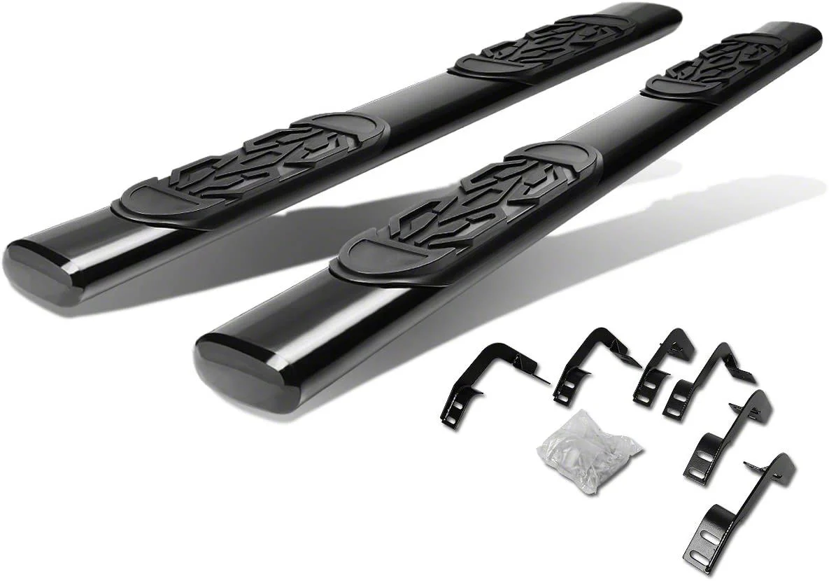 6-Inch Straight Nerf Side Step Bars; Black (09-18 RAM 1500 Quad Cab)