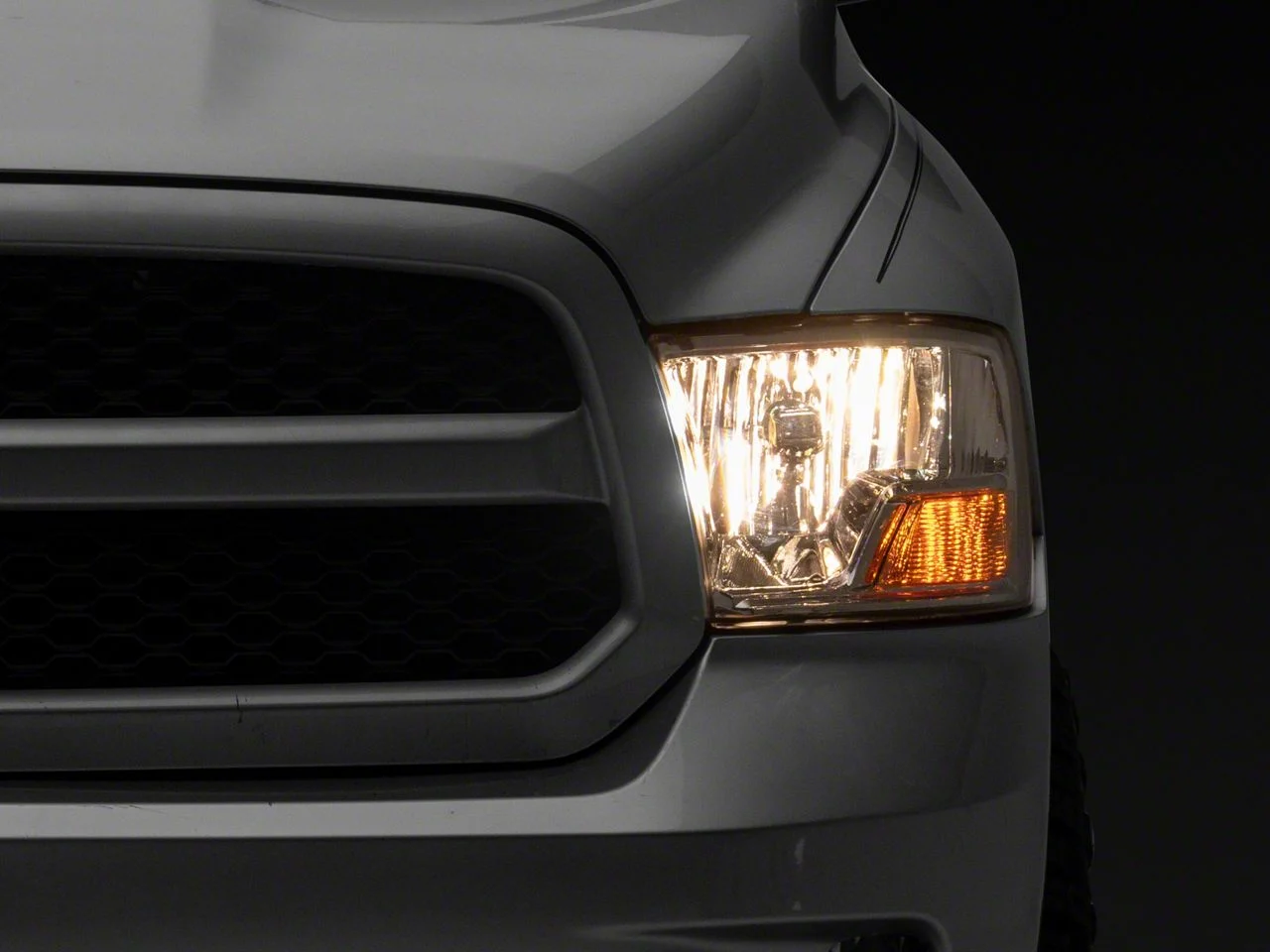 OE Style Headlight; Chrome Housing; Clear Lens; Driver Side (09-18 RAM 1500 w/ Factory Halogen Dual Headlights)