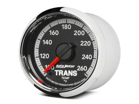 Auto Meter Gen 4 Dodge Factory Match Series 2-1/16-Inch Transmission Temperature Gauge; 100-260 Fahrenheit; Digital Stepper Motor (09-18 RAM 1500)
