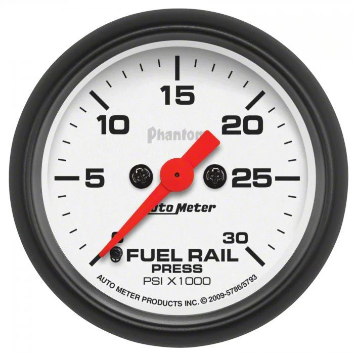 Auto Meter Phantom Series 2-1/16-Inch Fuel Rail Pressure Gauge; 0-30K PSI; Digital Stepper Motor (03-07 5.9L RAM 3500)