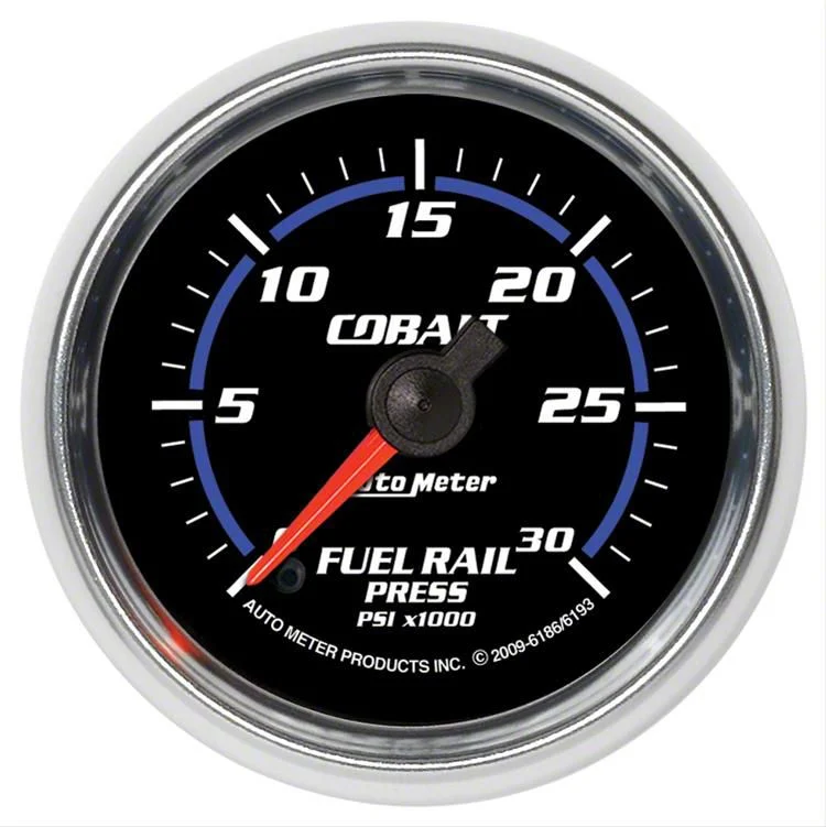 Auto Meter Cobalt Series 2-1/16-Inch Fuel Rail Pressure Gauge; 0-30K PSI; Digital Stepper Motor (07-10 6.6L Duramax Sierra 2500 HD)